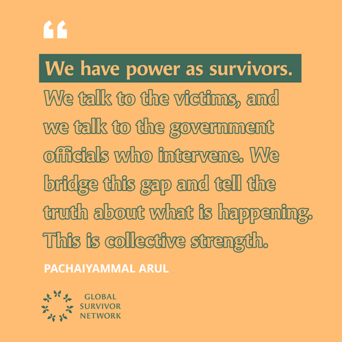 I Am A Rescuer Introducing Pachaiyammal - Global Survivor Network